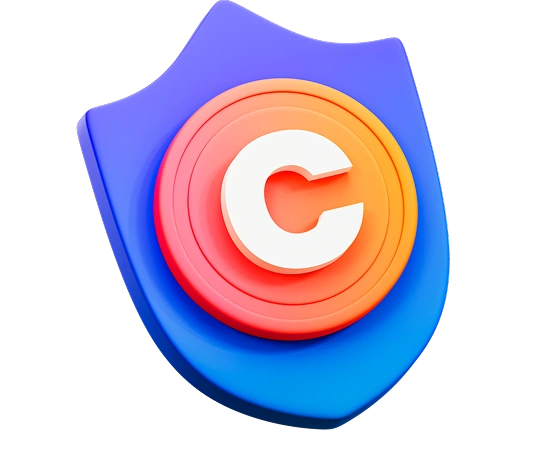 3D Shield Copyright Icon
