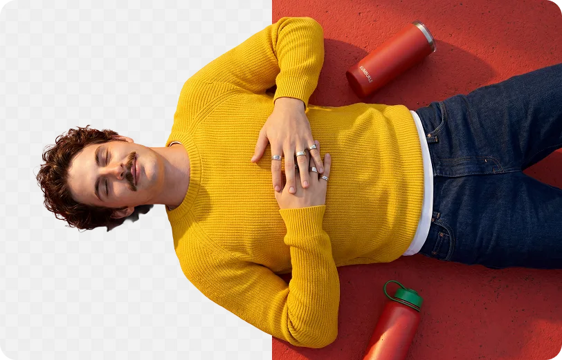 Before and after — product pouches