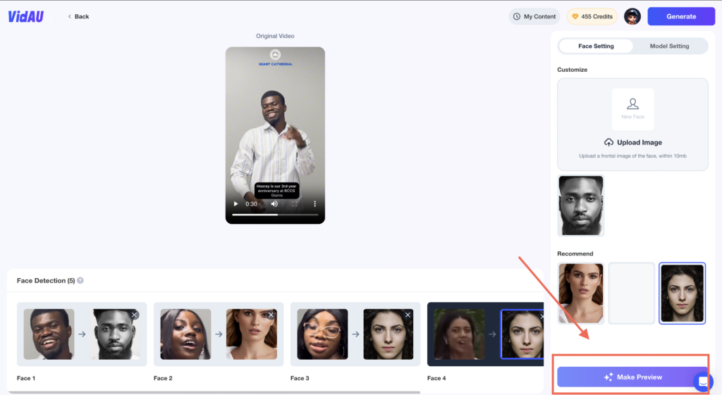 Face Replace in Video App