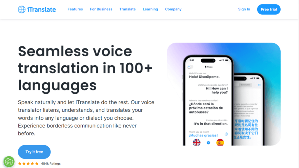 iTranslate -Voice-to-Voice Translator APP