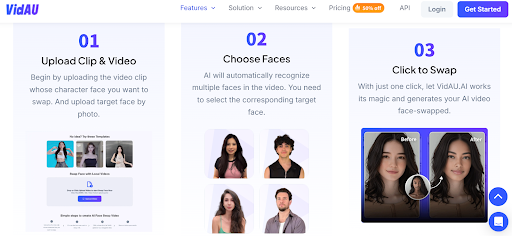 Steps to swap face AI free with VidAU