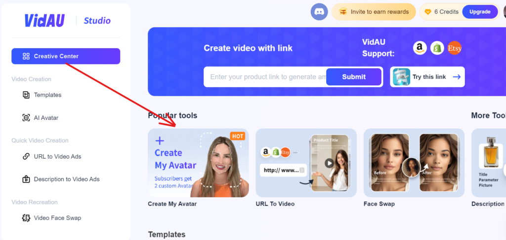 VidAU AI create video
