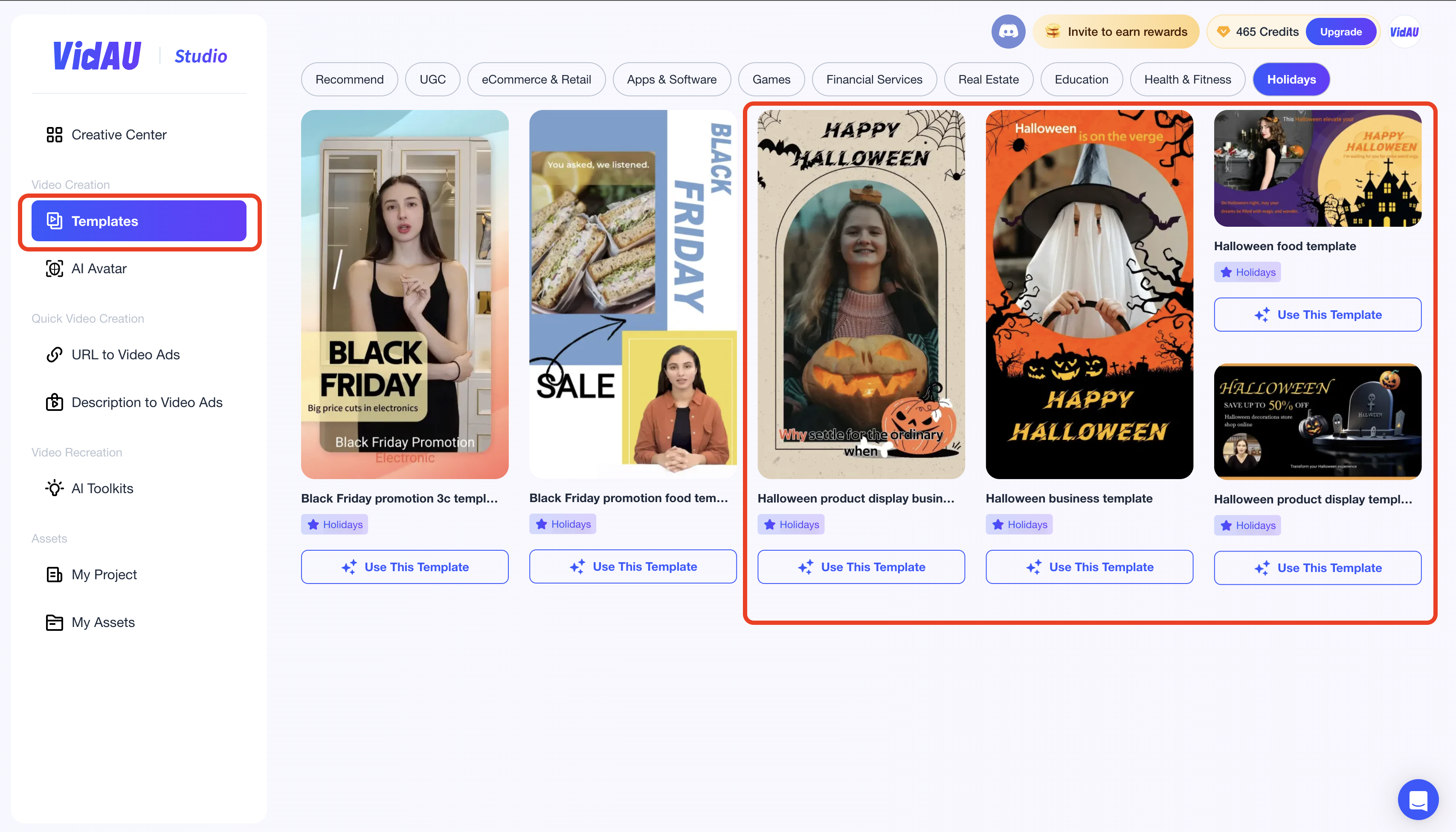 Create costume ideas for Halloween on VidAU 