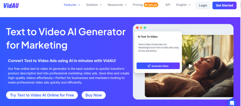 VidAU AI text to video generator free
