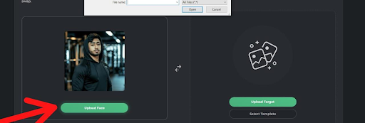 Upload Face Photo on Pixlr AI face swap online