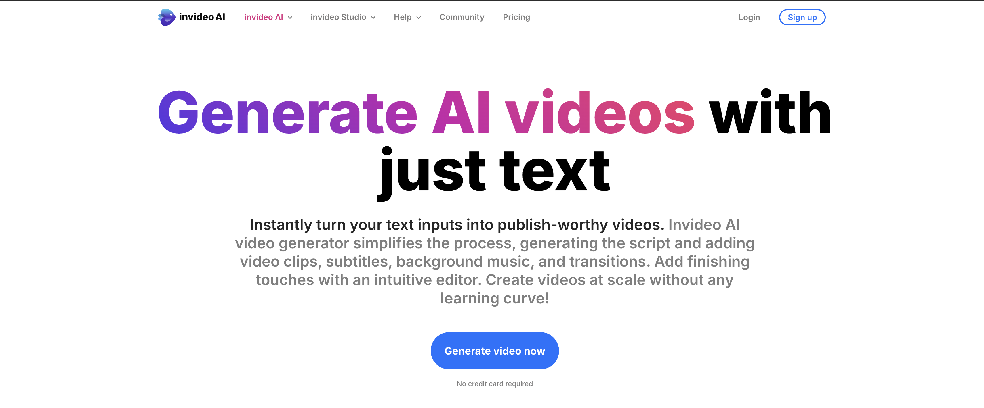 InVideo ⁠Video to text ai free