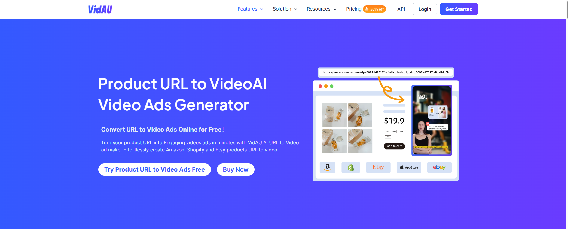 VidAU’s URL to Video feature