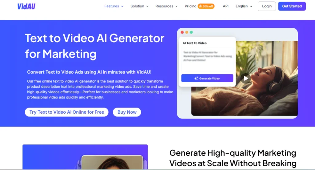 VidAU text to video generator