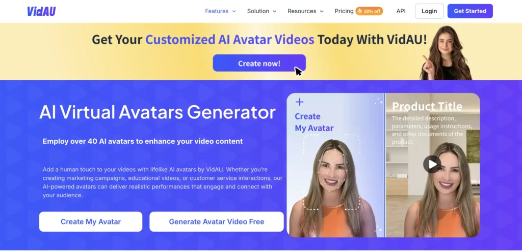 VidAU's ai avatar video generator