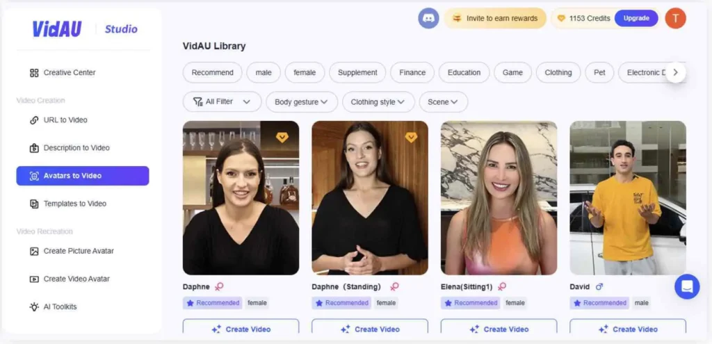 select your avatar for generative ai ads