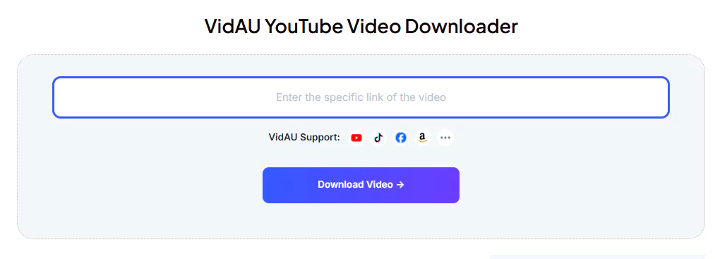 Paste the Video URL in VidAU